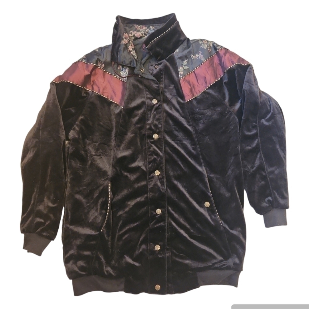 90's Reversible Velour and Nylon Jacket